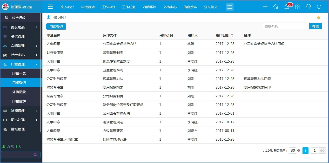 oa辦公系統